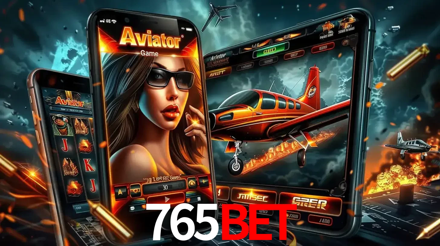 O popular jogo de apostas Aviator exibido em vários celulares e tablets, mostrando a interface emocionante e a ação de voo disponíveis para jogar agora no 765bet.