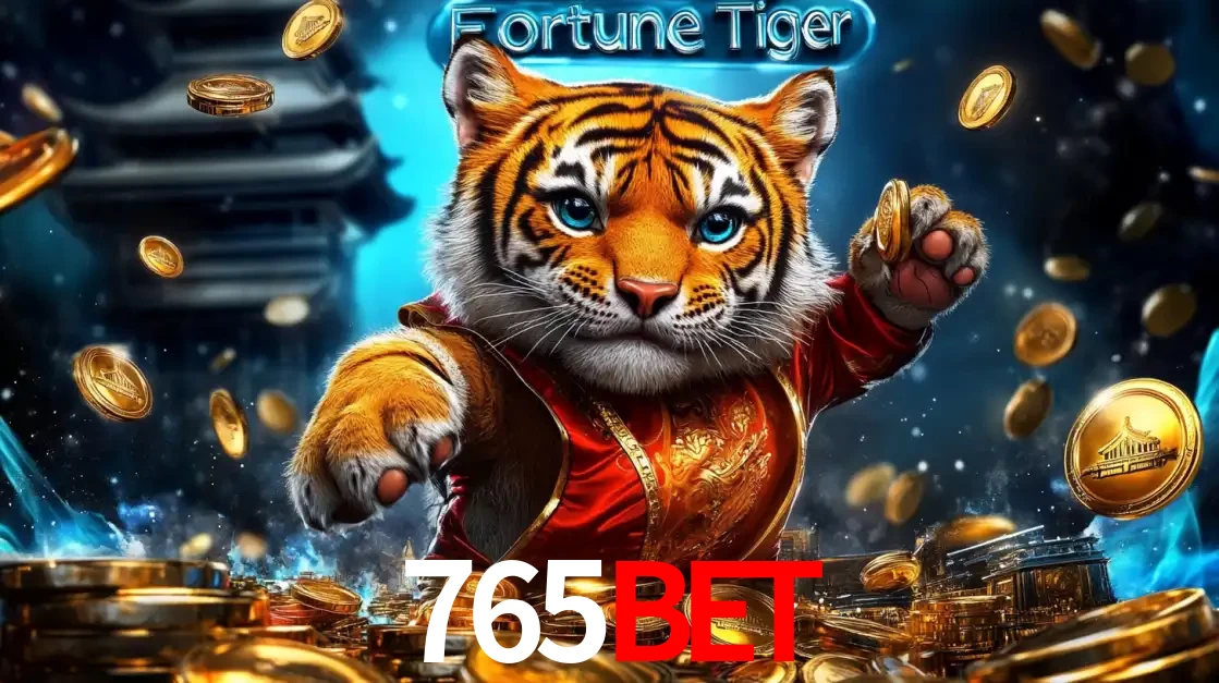 Imagem promocional do jogo de slot Fortune Tiger, com um tigre majestoso em traje tradicional cercado por uma fortuna em moedas de ouro, disponível agora no cassino 765bet.